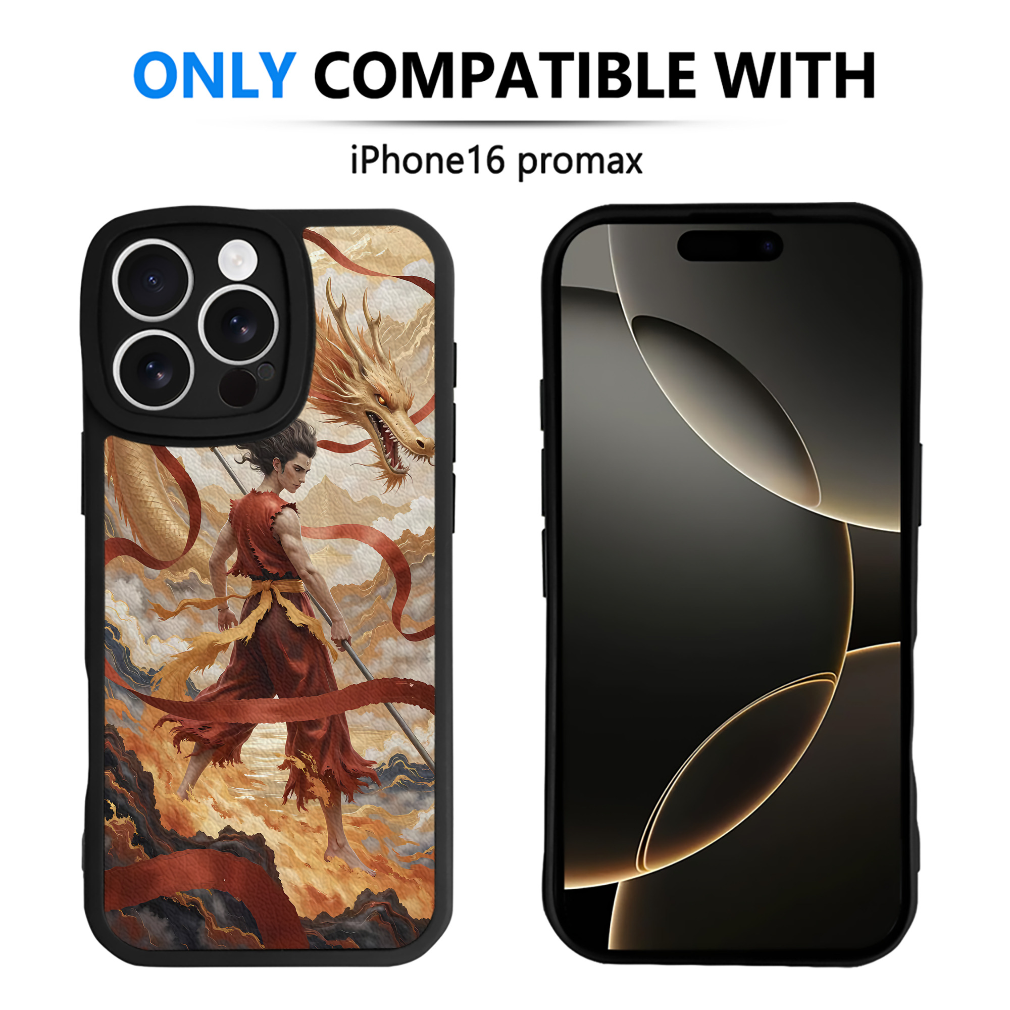 （画像用） Ne Zha 2 ナタ 魔童の大暴れ 【iPhone 16シリーズ対応】シリコンスマホケース（レザー調） 材質：シリコン